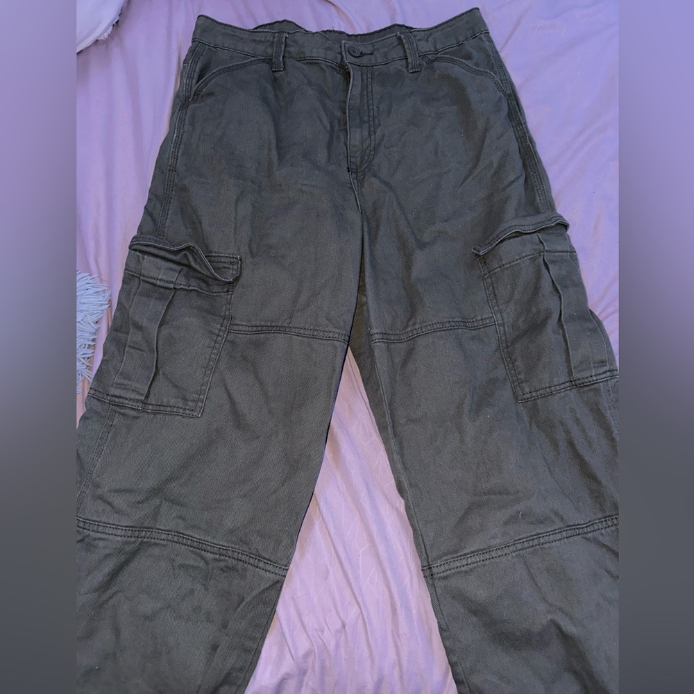 size 8, green cargo pants
